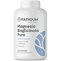 Magnesio Bisglicinato Puro | 3360 mg di Magnesio Glicinato ad alto assorbimento | 180 Compresse | Stress, Stanchezza, Crampi e Sonno | Vitamina B6 e Melissa | Vegan | Senza glutine