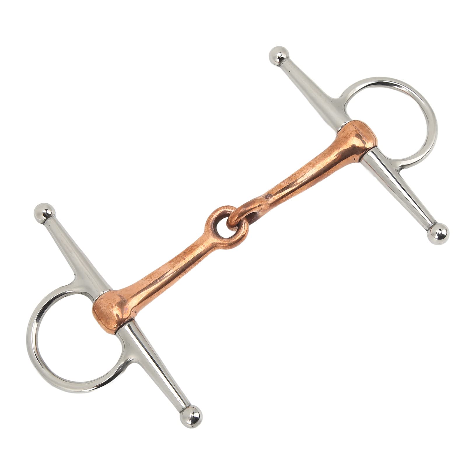 Filetto per Guancia Piena per Cavallo, Filetto per Cavallo da 125 Mm, Filetto per Cavallo con Bocca in Acciaio Inossidabile, Anello Sciolto per Cavallo in Rame, Filetto per Cavallo da Masticare