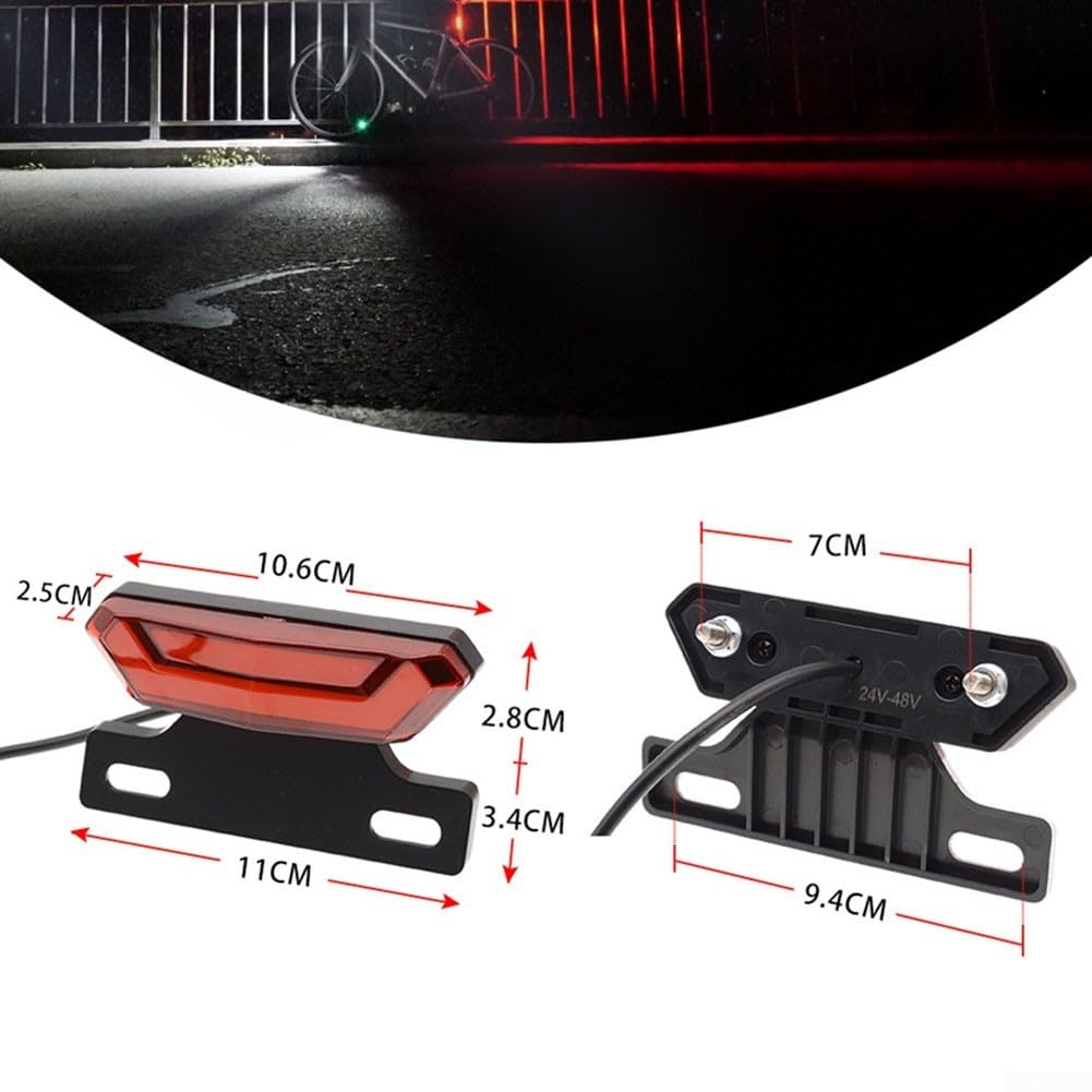 Kit di luci per bici elettrica da 24 V-48 V con interruttore a clacson, set di fari a LED impermeabili e fanale posteriore per bicicletta elettrica, cavo da 1500 mm, luci di sicurezza per guida