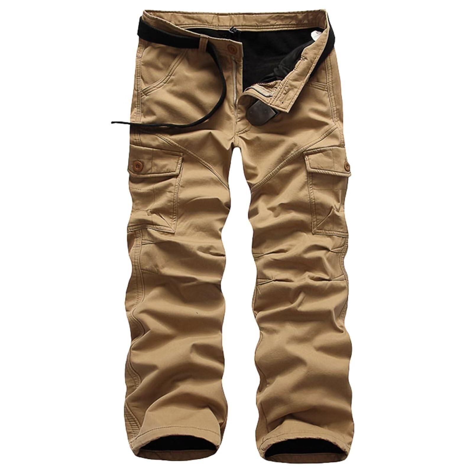 Barley Direct Mens Warm Fleece Lined Cargo Trousers Combat Work Trousers Thermal Pants for Hiking Walking Skiing,6 Pockets(A,6XL)