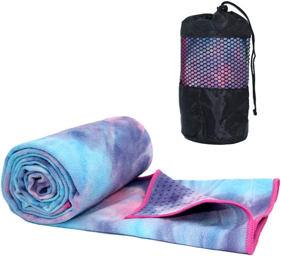 Ativafit Non Slip Yoga Towel, Super Soft, Absorbent Mat Towel, Perfect Size for Hot Yoga, Pilates and Workout-74x25.2 Inch