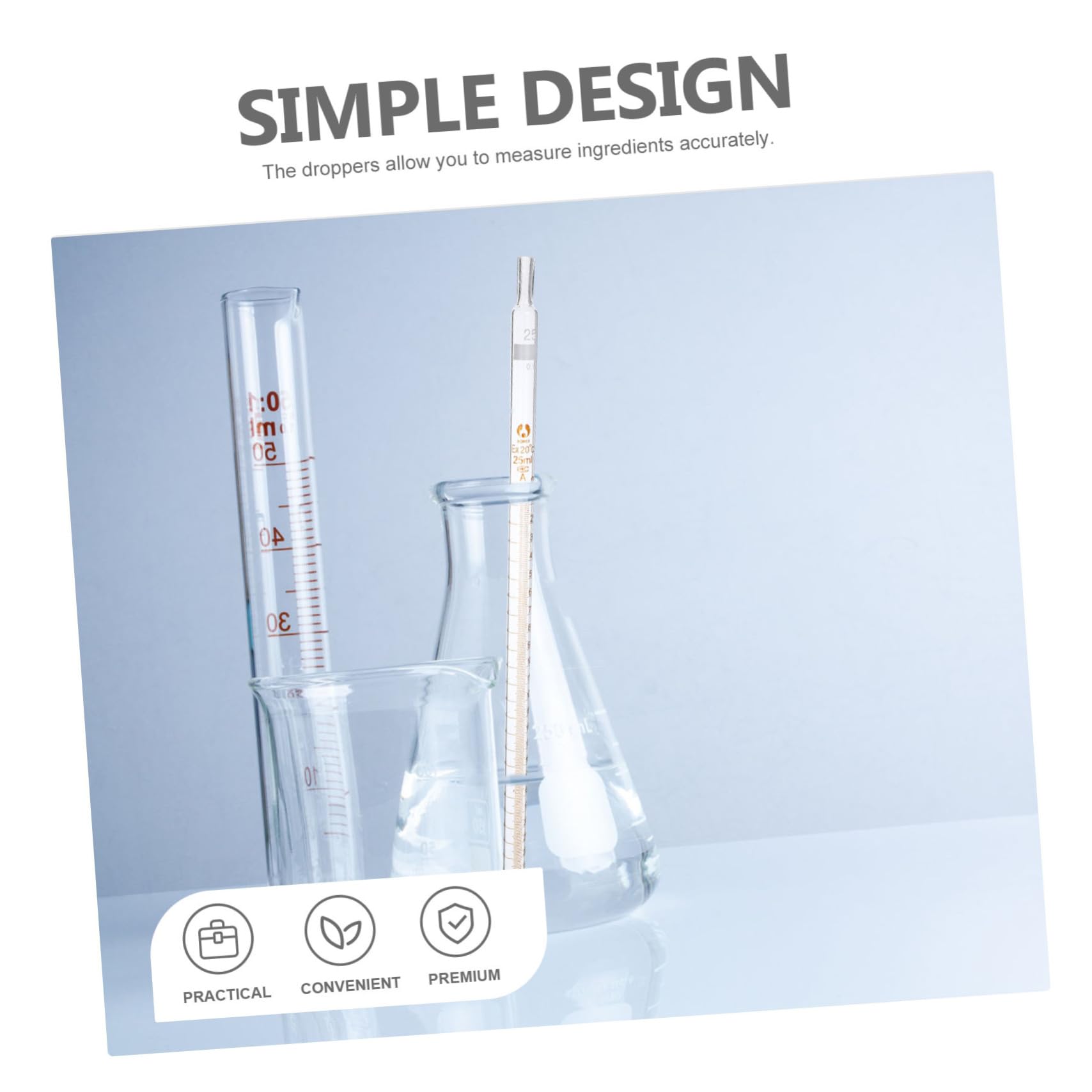 iplusmile 20 Pcs Cuentagotas Calibrados de Vidrio Escala para Laboratorio y Cocina, Pipetas Precisión para Líquidos en Investigación y Medición Científica