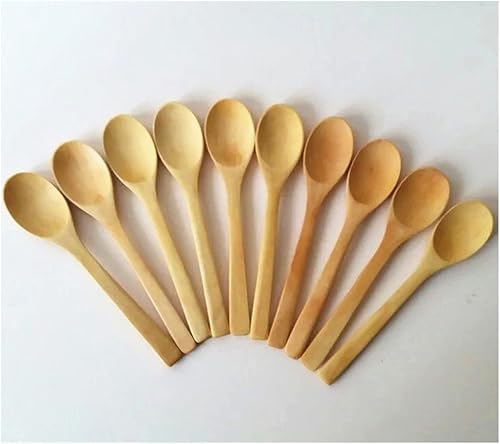 Miniatura 2 de 10 piezas de 7 pulgadas mango ecológico cucharas largas de madera café miel té agitador vajilla