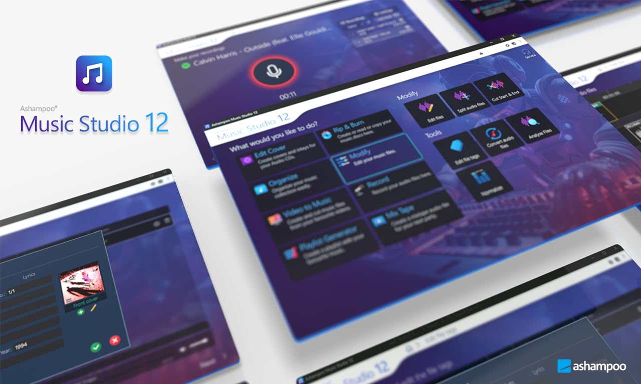 Ashampoo Music Studio 12 - Musikprogramm für PC, Audio-Bearbeitung und Aufnahme, 1 Benutzer Lizenz, Aktivierungscode per Post