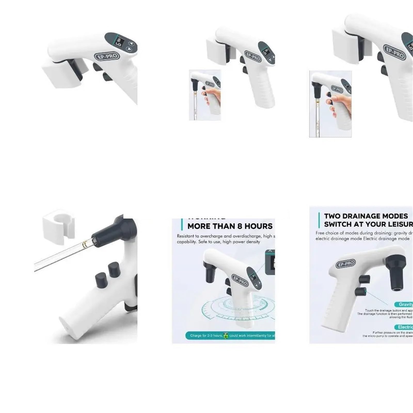 Controlador de pipetas eléctrico de Laboratorio con 6 velocidades Ajustables y llenado automático de pipetas