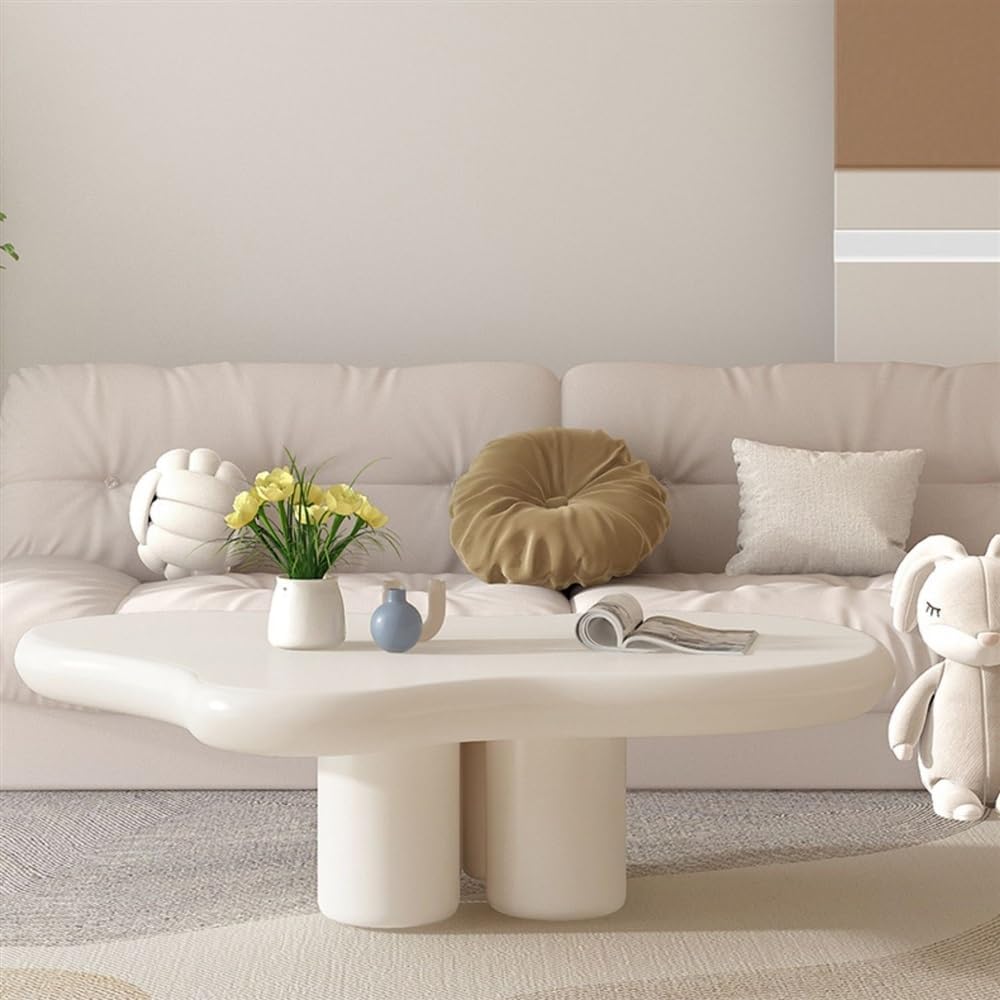 Side End Table Coffee Table, Creative Irregular Design for Small Living Rooms, Modern Minimalist Furniture, Home Decor Accent Coffee Table for Living Room Bedroom Office(120x79x40cm)