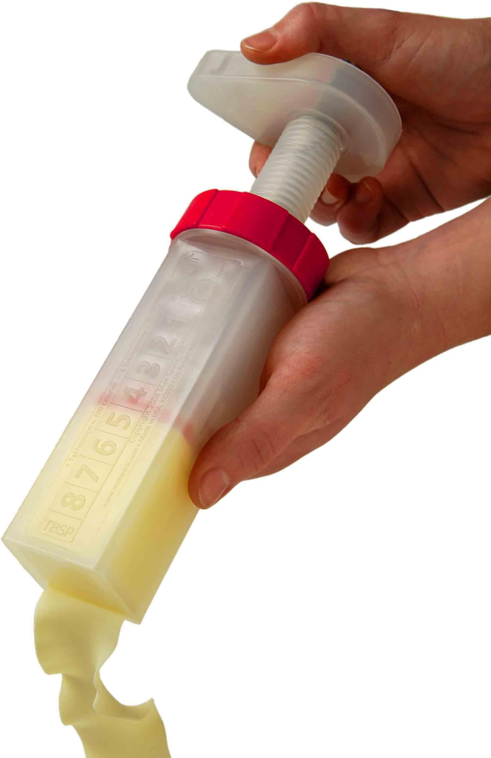 Max Space Butter Mill Dispenser - USA Made, Twist Action Butter Dispenser for Refrigerated Butter, Margarine & Cream Cheese with Tablespoon Markings