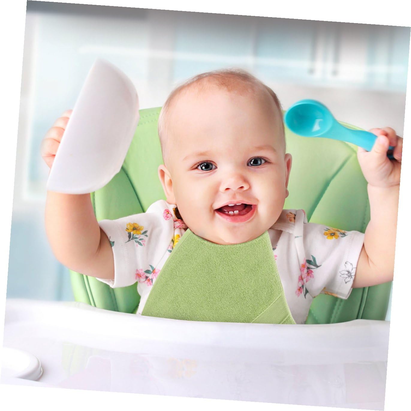 LIOOBO Pure Cotton Towels 5pcs Baby Washcloths Soft Absorbent Reusable Toddler Bibs Face Hand Unisex for Bath Travel
