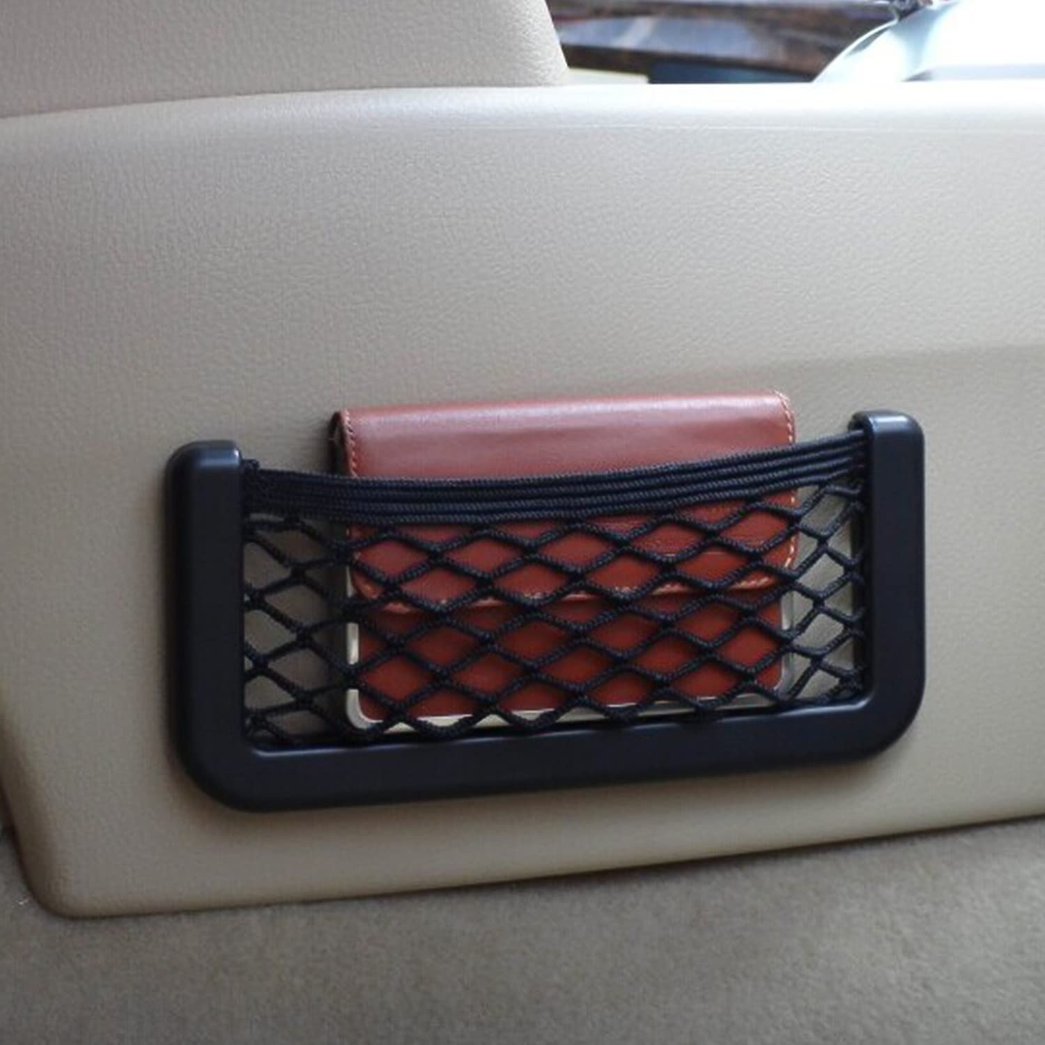 Lot De 2 Filets De Rangement Pour Voiture - 20 X 8 Cm, Noir, Maille élastique | Pour Téléphone, Cartes, Petits Objets - 2