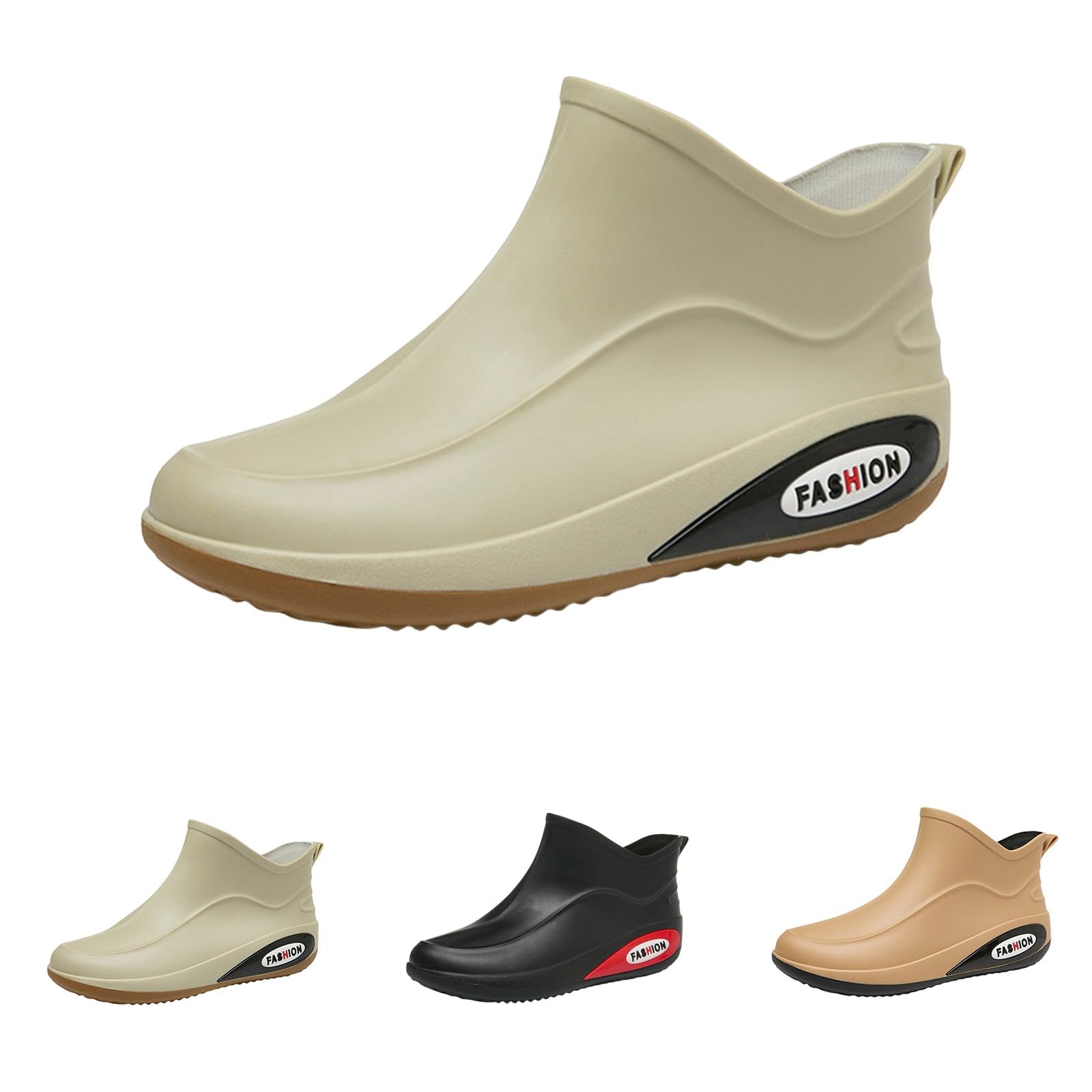 Męskie buty przeciwdeszczowe na co dzień wodoodporne krótkie kalosze z gumową podeszwą retro obuwie do ogrodnictwa wilgotne spacery po mieście