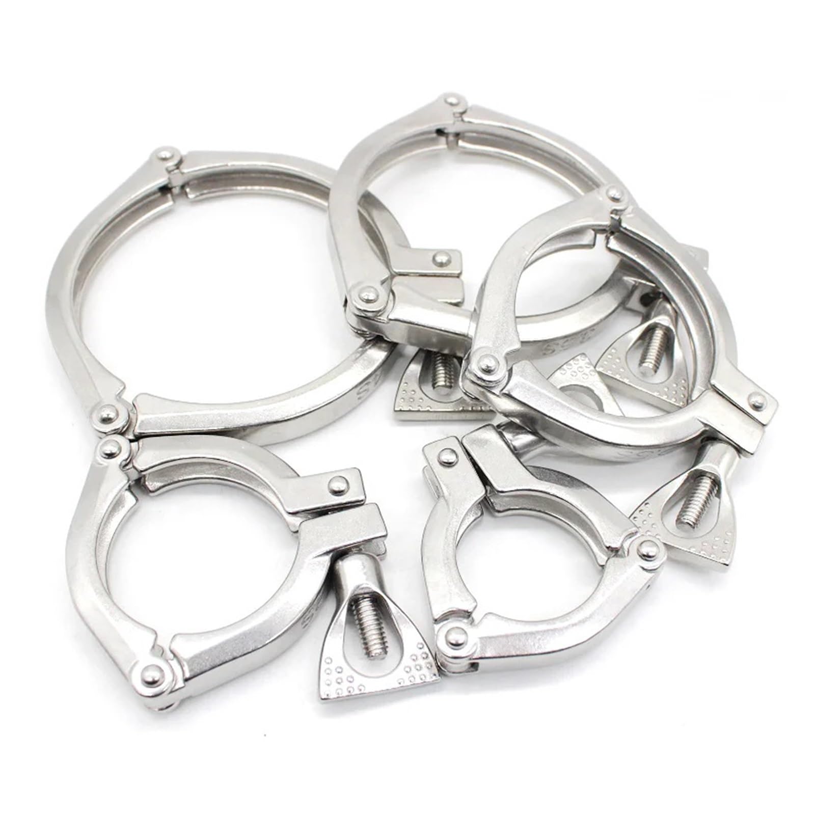 MQXFCZUX 1PC SS304 three pieces Clamps ISO Three Segment Heavy Duty Tri-Clamp fit ferrules SS clamps 64MM