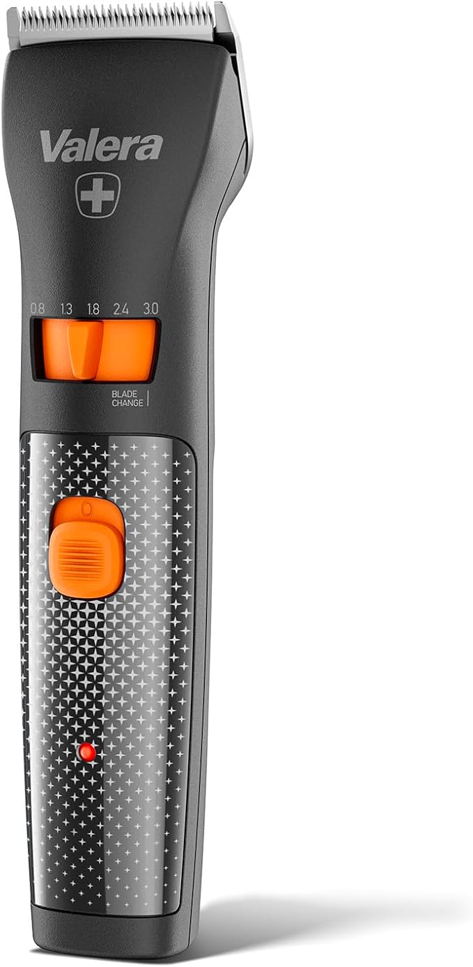 Valera, Swiss Excellence Smart, Maquinilla con Cuchillas 46 mm, 5 Niveles de Corte, 6 Peines Espaciadores, Funcionamiento Inalámbrico o con Alimentador, Batería Incluida, 100-240 V, Swiss Made