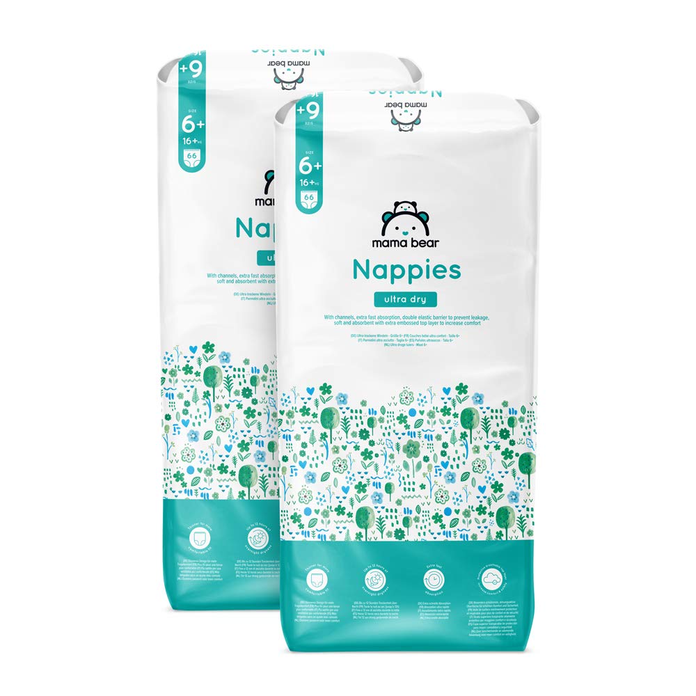 By Amazon Ultra Dry Windeln – Größe 6 + (15+ kg) – 132 Stück (2 Packungen mit 66 Stück)