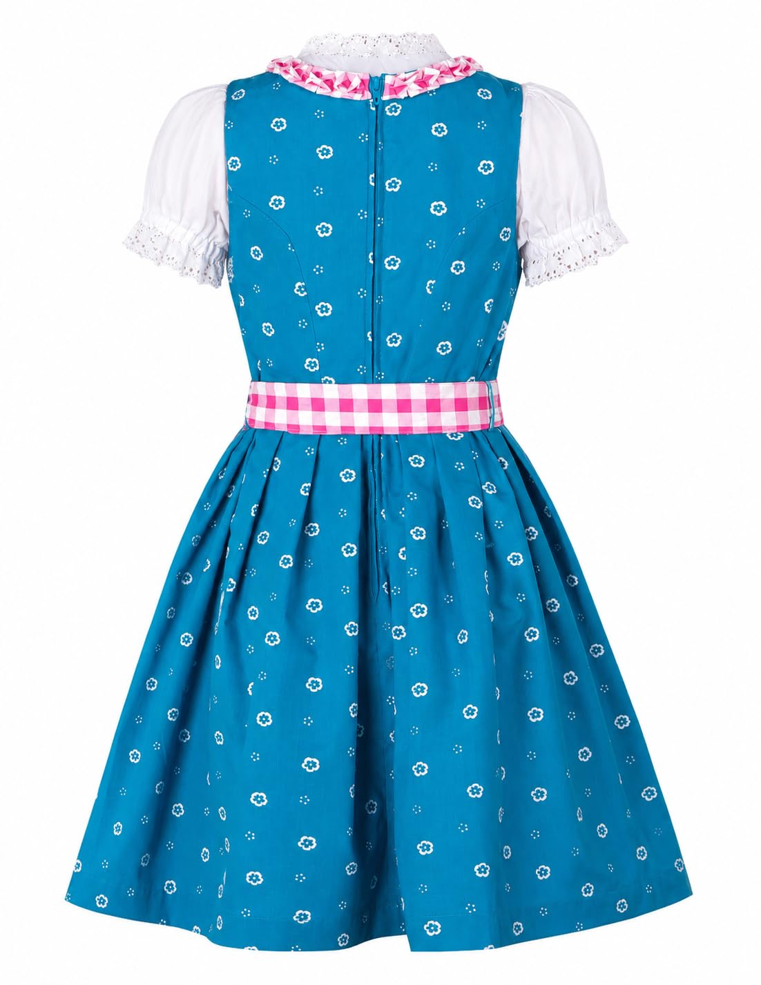 Ramona Lippert Kinderdirndl Luna Türkis, 3-teilig mit Bluse und Schürze