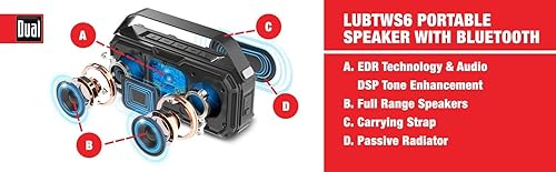 Miniatura 8 de Dual Electronics - Altavoces Bluetooth inalámbricos portátiles, LU48BTS