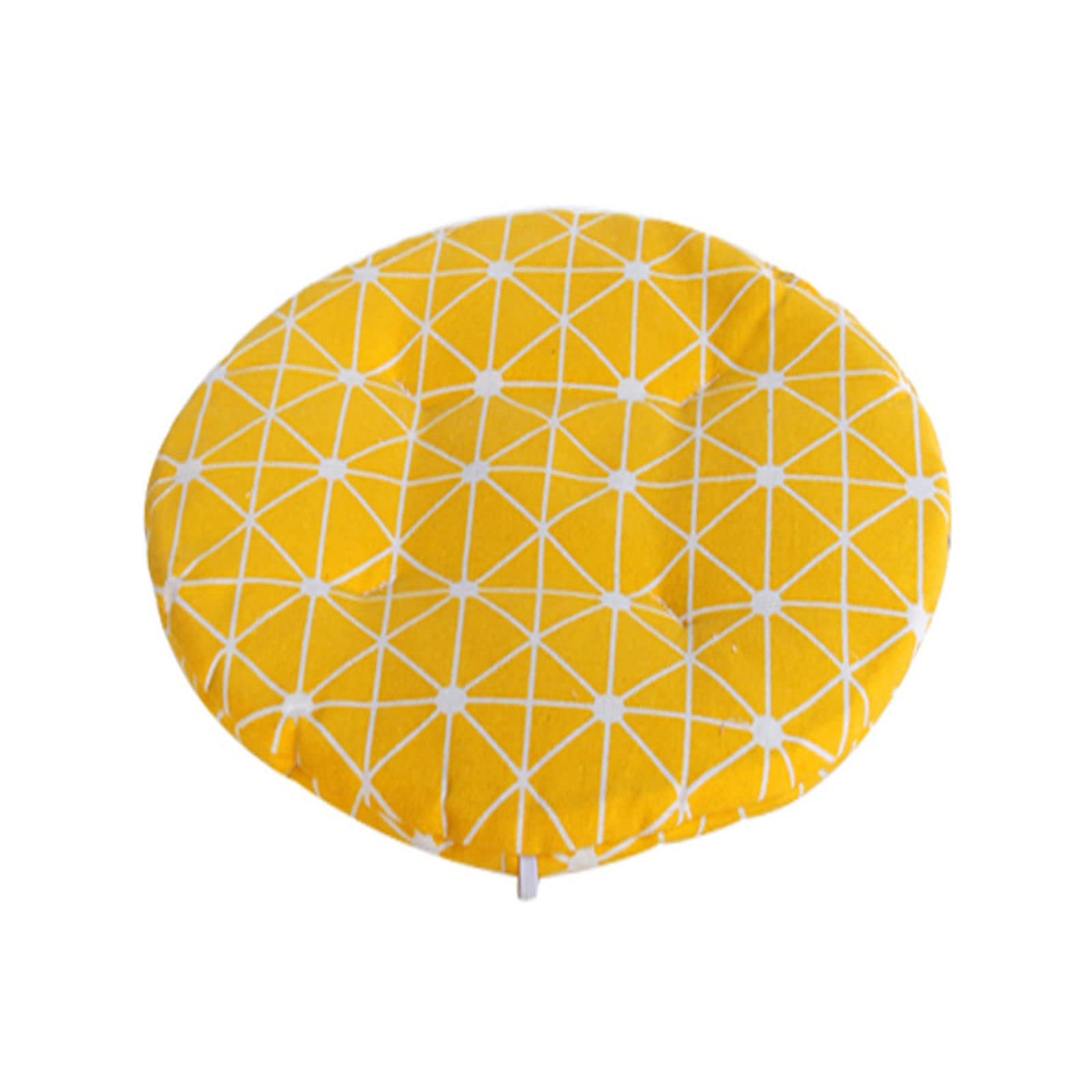 JLWM Chair Pad Geometric Patterns, Seat Cushion Cotton And Linen Strap Design Seat Pad Chair Cushion For Home Dining Chair Stool Round-F-diameter-32cm
