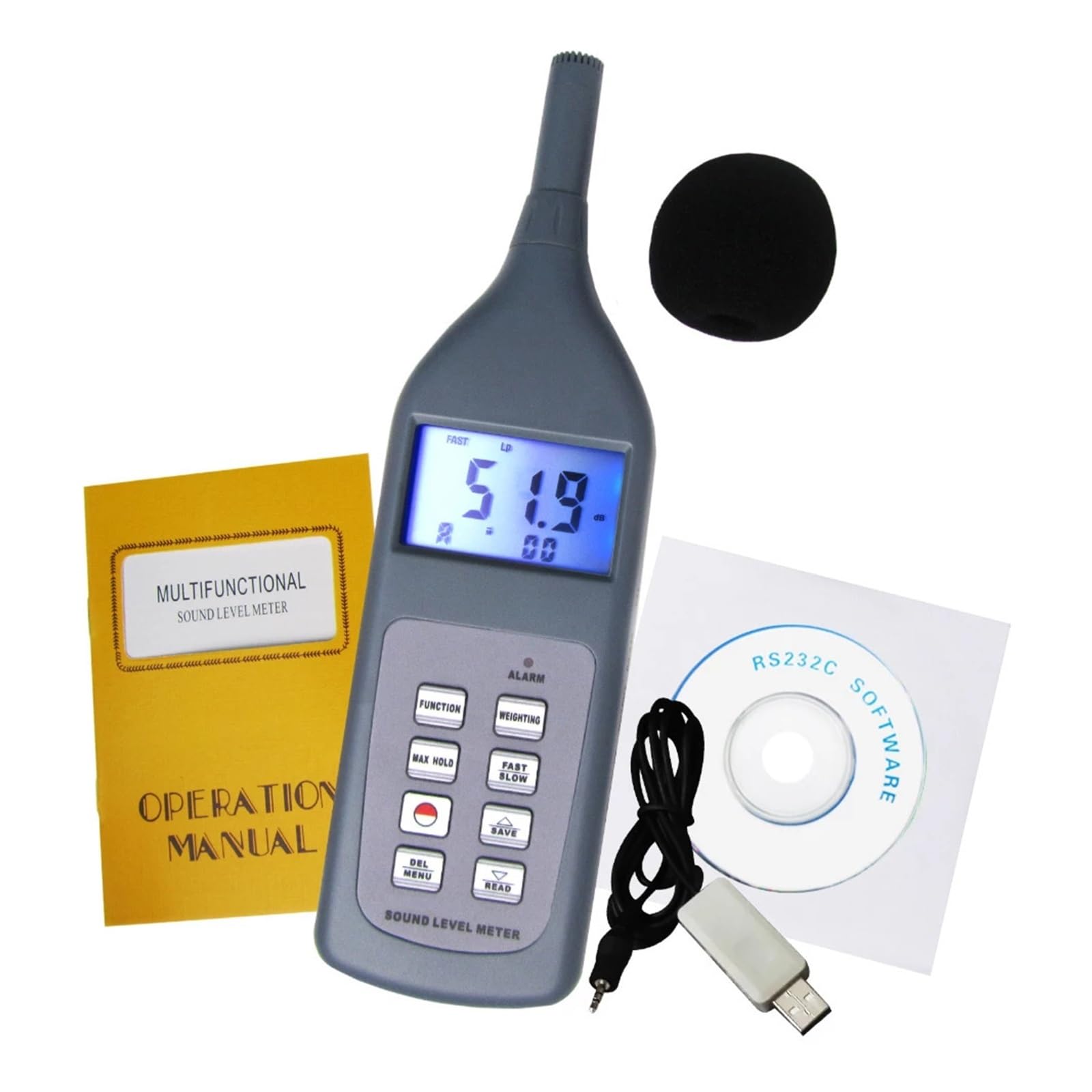 Fonometro Digitale Fonometro Digitale da 30 Db a 130 con Funzione Opzionale Allarme Lp, Leq Regolabile Tester del Livello di Rumore Decibel(SL5868P)