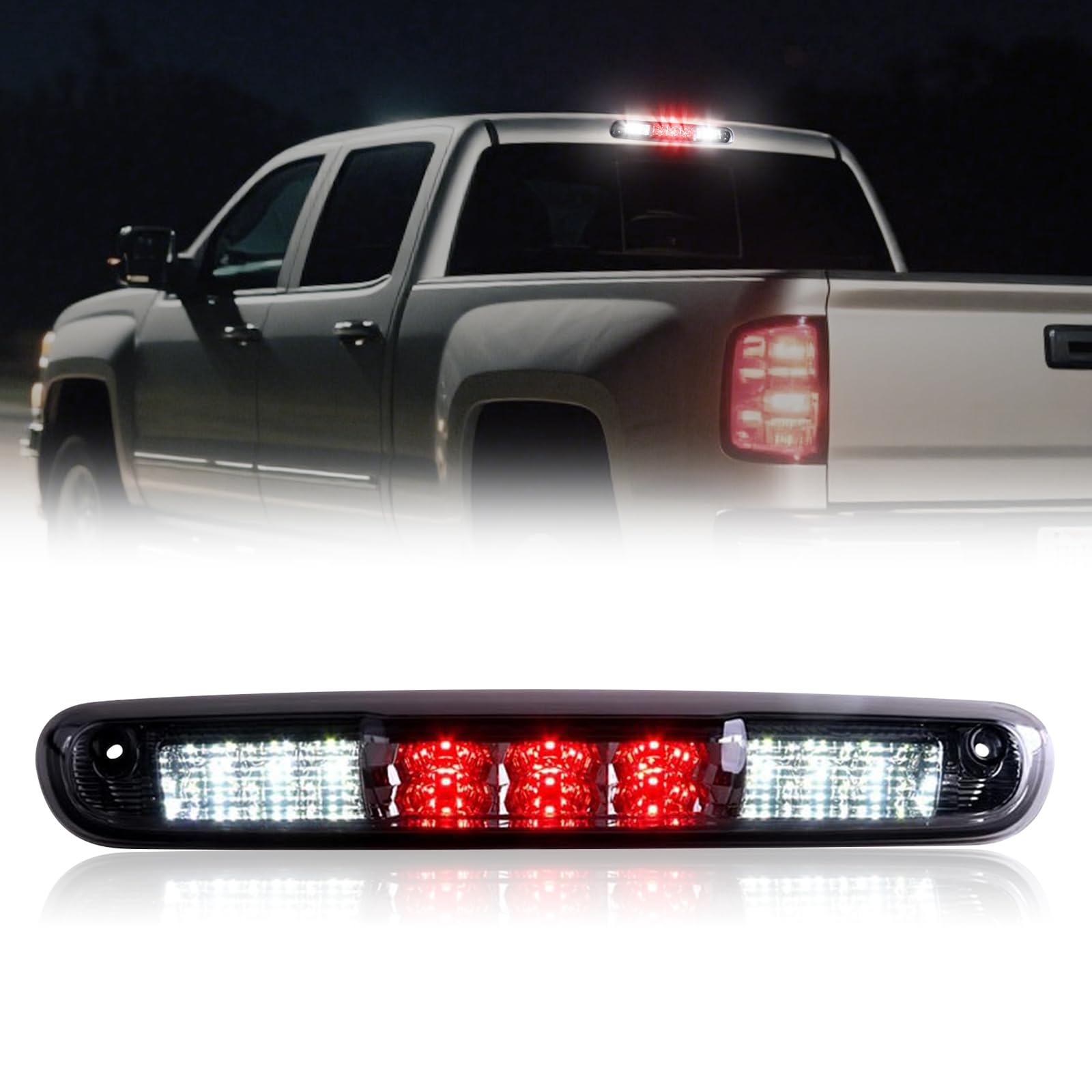 LED Third Brake Light For 07-13 Chevy Silverado & GMC Sierra 1500/2500HD/3500HD - High Mount Stop Cargo Lamp, IP68 Waterproof