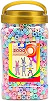 Vista 29 de IOOLEEM Cuentas de pony (2000 piezas, cuentas de pony negras), cuentas para hacer joyas, cuentas para manualidades, suministros para ensartar
