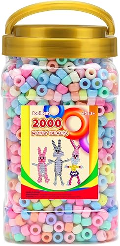 Vista 77 de Iooleem Cuentas de pony (2000 cuentas de poni negras), cuentas para hacer joyas, cuentas para manualidades, suministros de cuentas