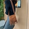 TIAASTAP Kleine Handtasche mit Quaste - Hippie Kostüm Damen Crossbody Bag - Boho Tasche Y2K Vintage 70er Mode Umhängetasche - Flower Power Accessoires #2