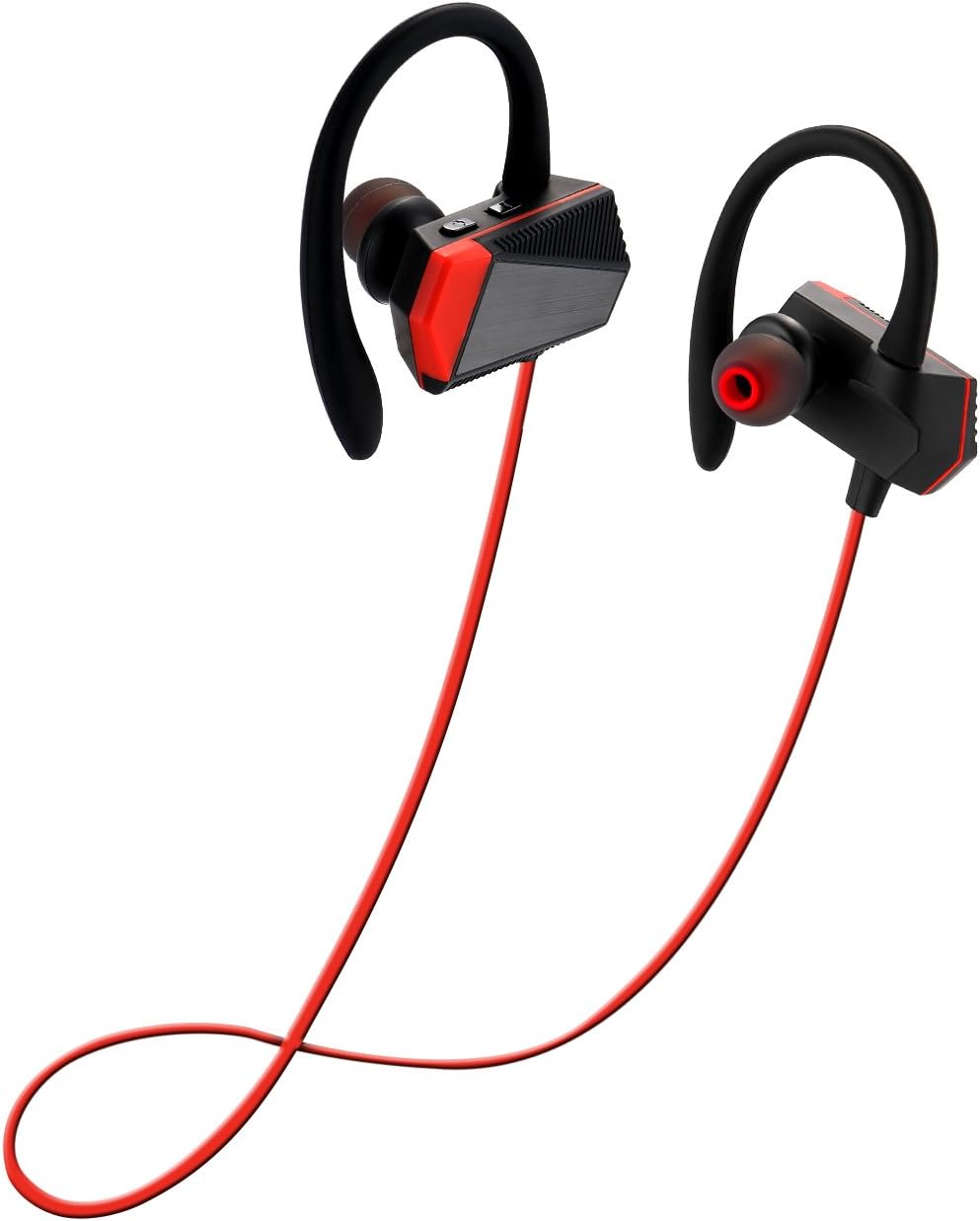 Wireless Bluetooth Headphones,SUMCI Sports Sweat Proof Headset with Ear Hook, for Running, Boxing, Gym, Cycling (Red)