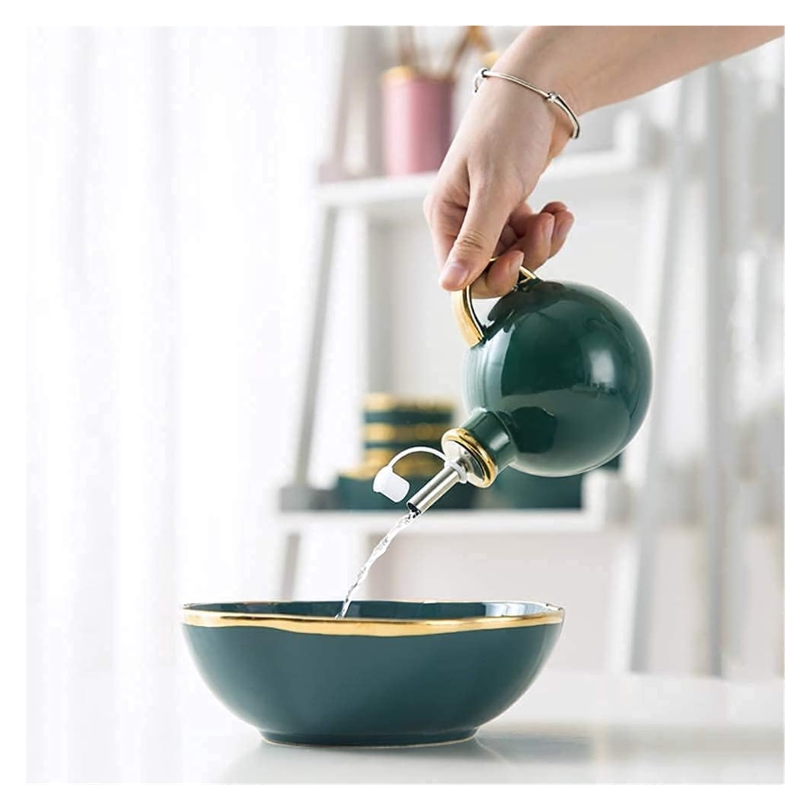 Distributore di Olio E Aceto, Dispenser di Olio E Aceto, Set di Bottiglie per Olio E Aceto, Contenitore per Condimenti Antipolvere E Anti-Perdite, capacità 300 Ml,
