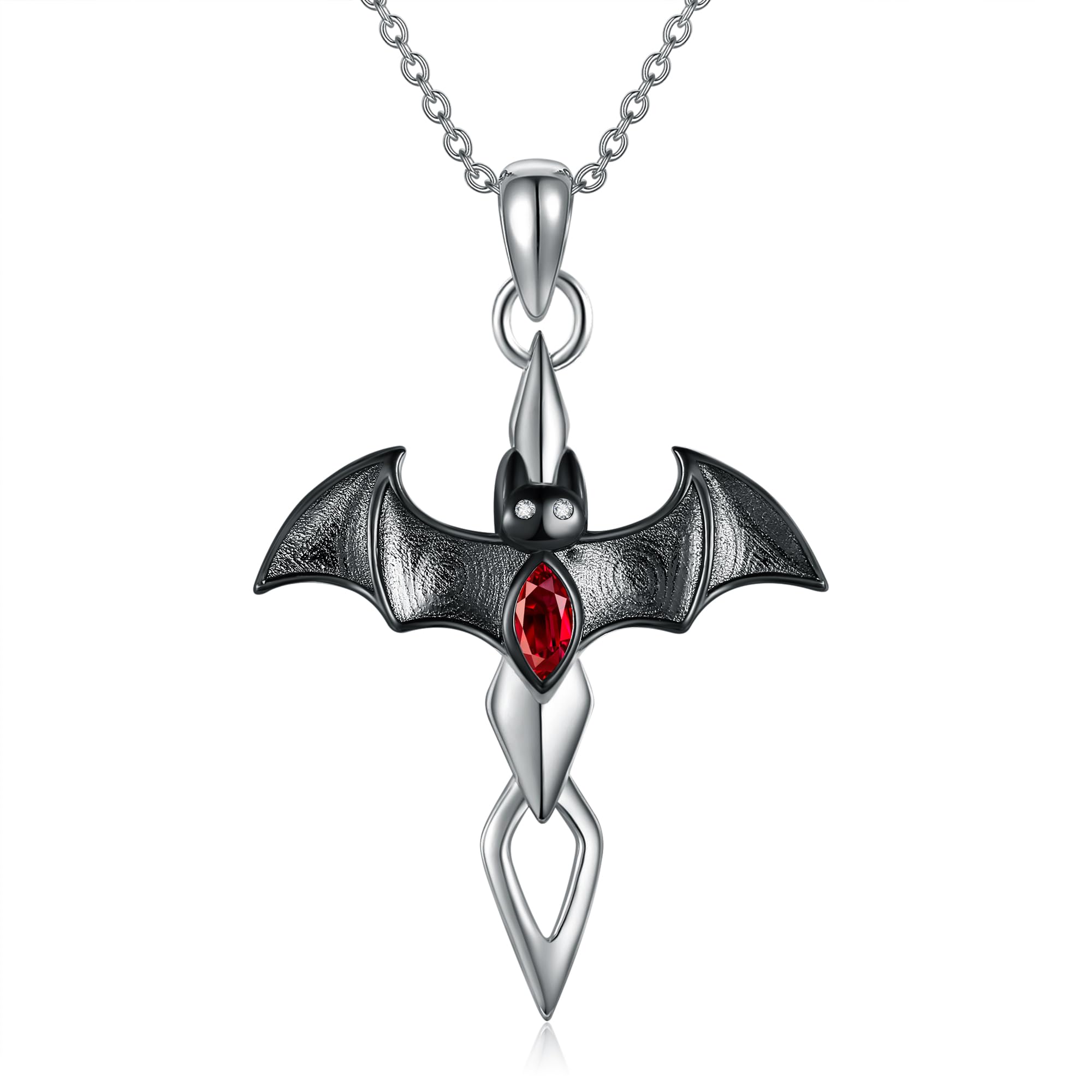 ONEFINITY Fledermaus Kreuz/Keltisches Kreuz/Rosen Kreuz Ketten Weihnachten Schmuck Geschenke für Herren und Damen