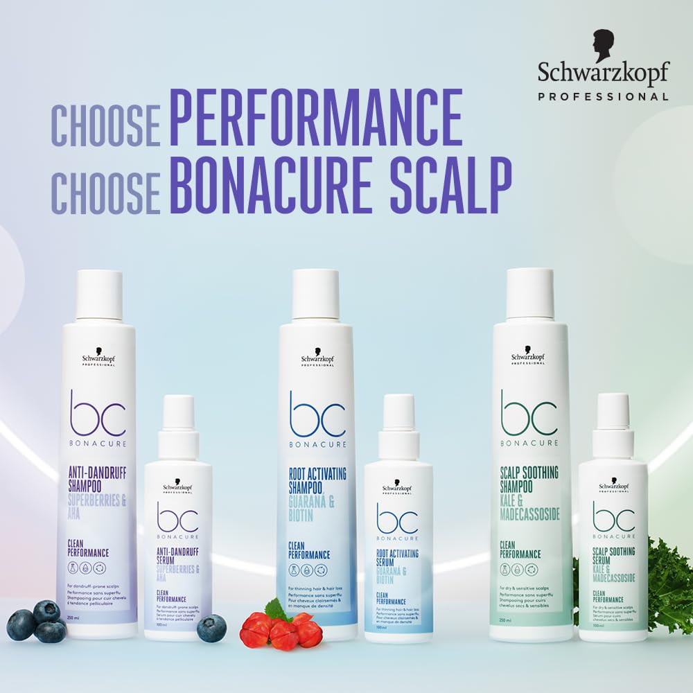 Schwarzkopf BC Bonacure Anti-Dandruff Shampoo Superberries & AHA Clean Performance - 250 ml (8.4 Fl oz)