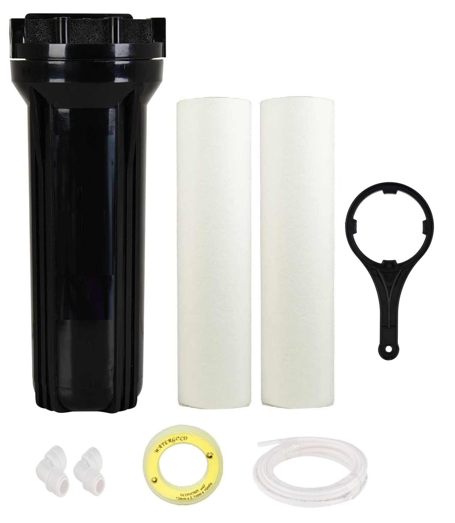 KRPLUS® Pre-Filter Housing for All Ro Water Purifier with 5 Micron PP Spun Filter, Teaflon, Spanner Key, & 1/4" Elbow, Compatible with All Brand RO and Water Purifiers (10-Inch, Black)-image-40