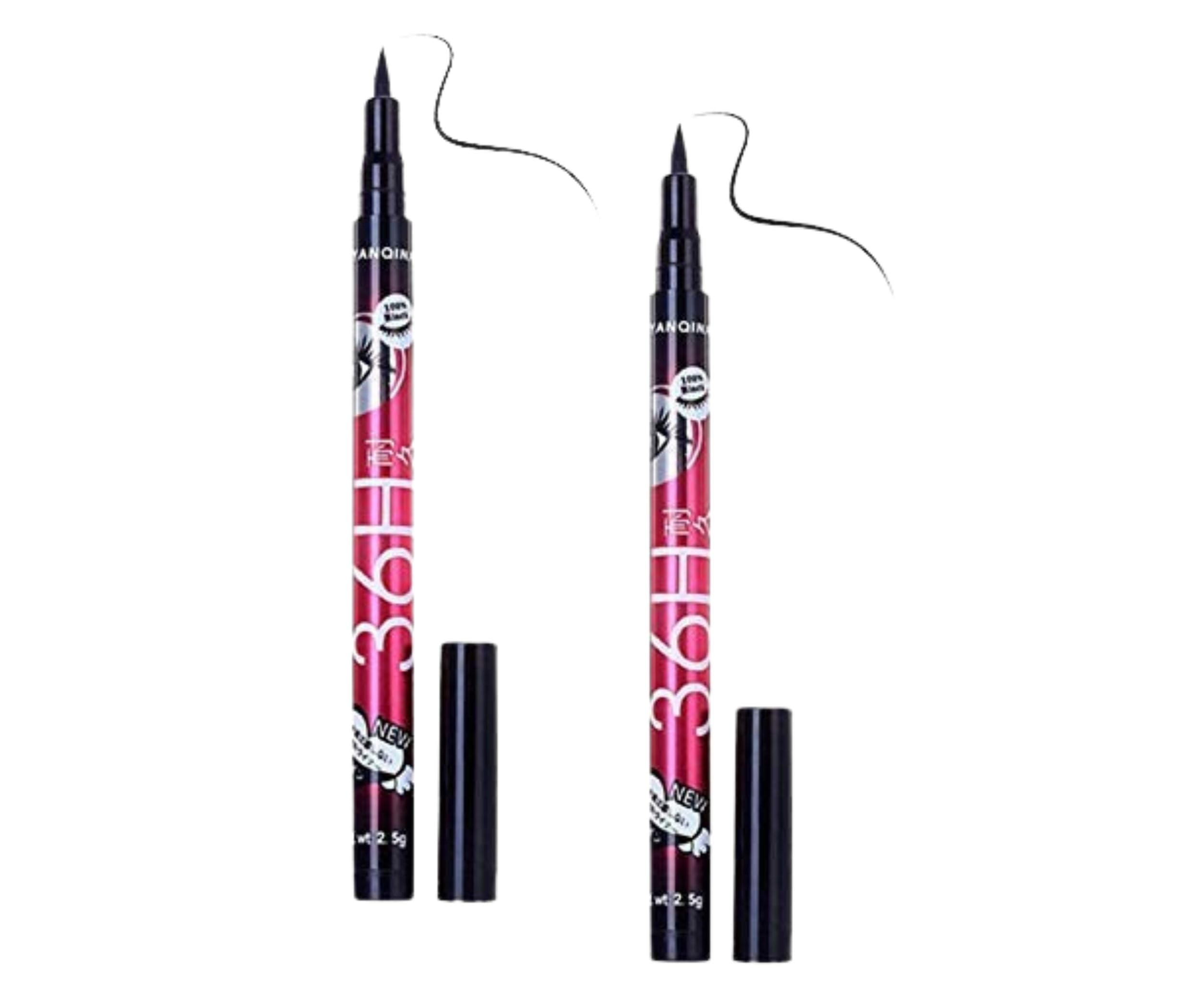 36H Waterproof Precision Felt Tip Eyeliner Pen - Pack of 2 (Deep Black) | Smudge-Proof Quick-Drying Liquid Eyeliner Pen for Precise Wings & Graphic Eyes-image-13