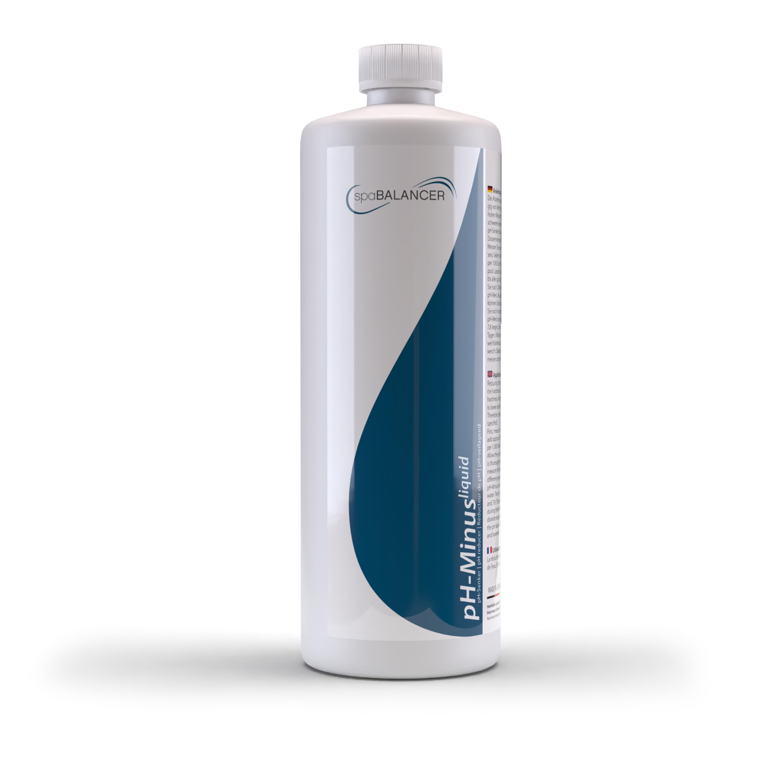 SpaBalancer pH Minus flüssig 1 L, pH-Senker für Whirlpool, Spa und Pool, zum schnellen Senken und Stabilisieren des pH-Wertes im Wasser, einfache Dosierung, flüssig, aus Deutschland
