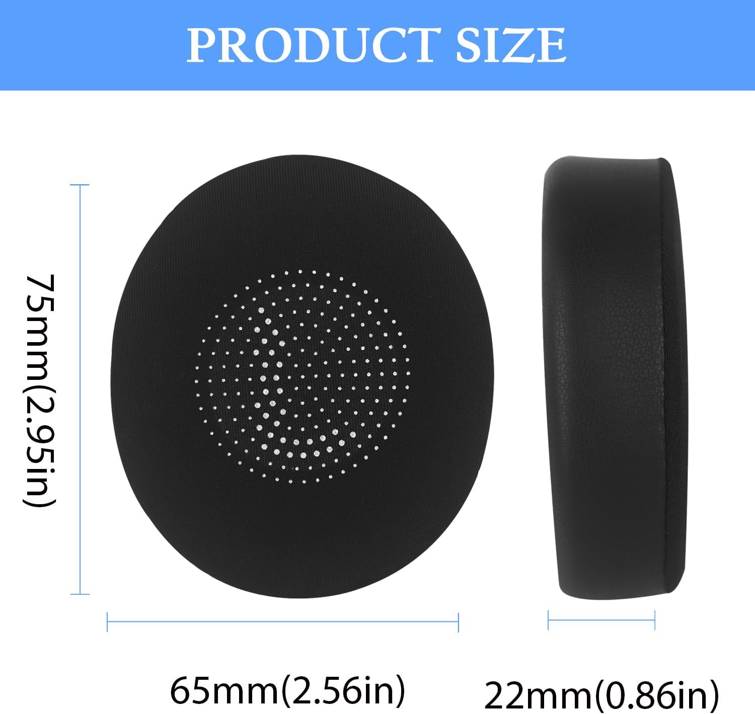 Adhiper Gel Earpads Replacement Ear Cushions for Jabra Evolve2 65 (Evolve 2 65MS 65UC MS UC)/Evolve2 40 (40UC 40MS USB)/Elite 45h Headset,Headphone Ear Pads Cushions with Ice Silk Fabric (Black) - Image 5