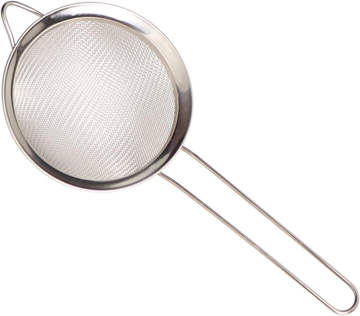 sieves,Sifter Creative Stainless Steel Wire Fine Mesh Oil Strainer Flour Colander Sieve Sifter Spoon Pastry Baking Tools Kitchen Accessories, 19.2cm6.6cm3.5cm