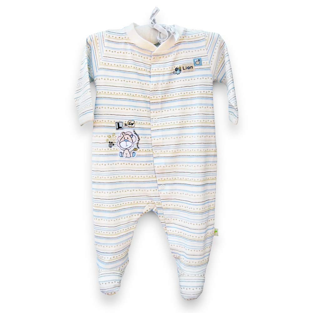 L is for Lion Striped Organic Cotton Coverall
