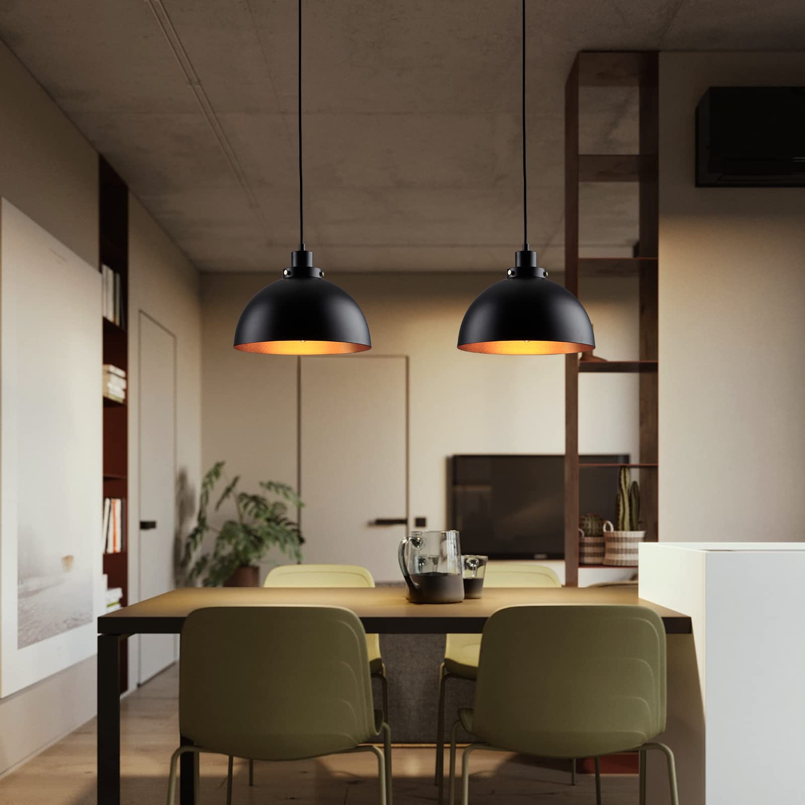 Lampada Da Soffitto Industrial Sticks 2 Luci E27 – Design Retrò In Rame E Nero – Ideale Per Soggiorno, Cucina E Corridoio – Licht-Erlebnisse - 3