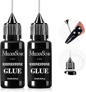 MelodySusie 2Pcs Nail Rhinestone Glue, 3D Gel Nail Art Design Strong Adhesive Nail Gem Glue for Nail Charms Gems Jewelry Decoration DIY Manicured at Home Cured Need Beauty Gifts for Women