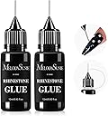 MelodySusie 2Pcs Nail Rhinestone Glue, 3D Gel Nail Art Design Strong Adhesive Nail Gem Glue for Nail Charms Gems Jewelry Decoration DIY Manicured at Home Cured Need Beauty Gifts for Women