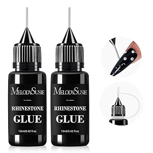 MelodySusie 2Pcs Nail Rhinestone Glue 3D Gel Nail Art Design Strong Adhesive Nail Gem Glue for Nail Charms