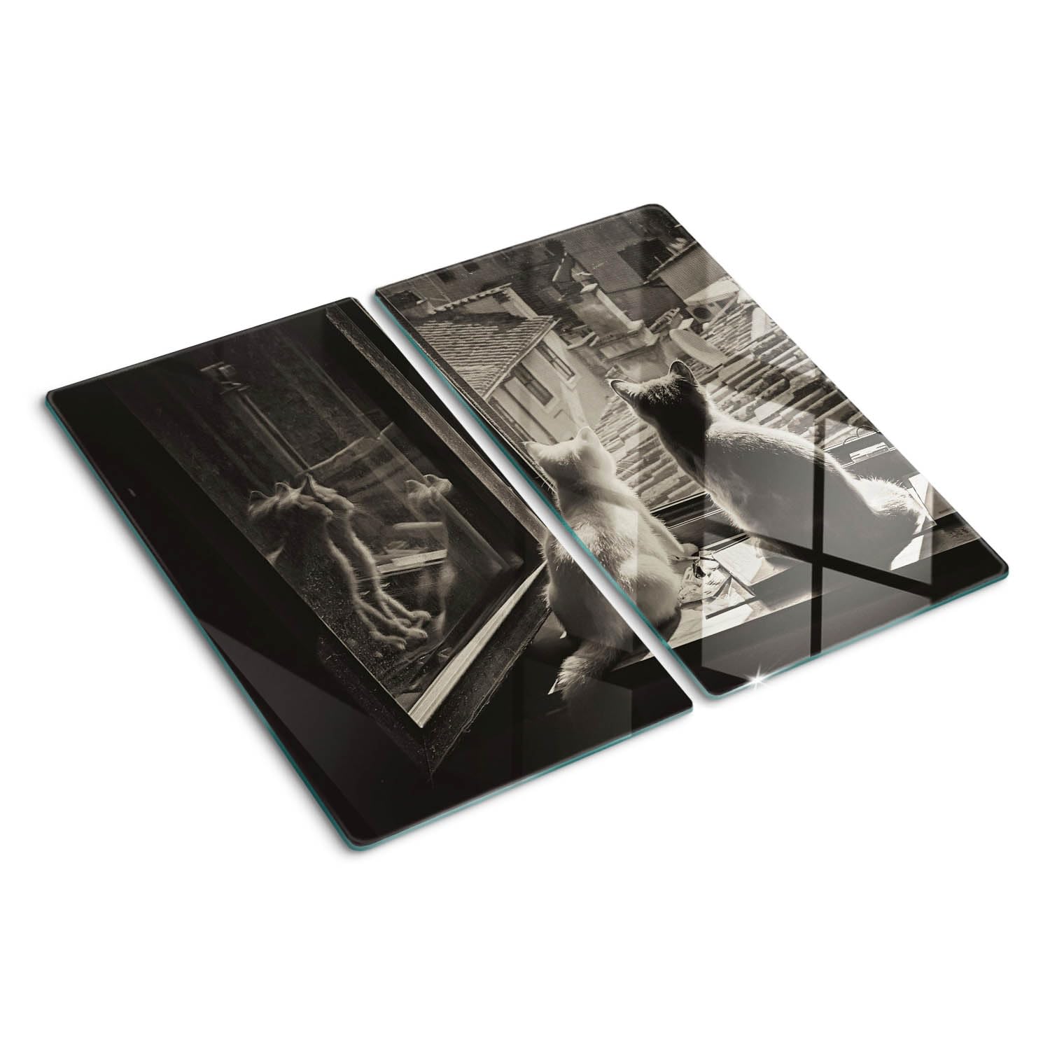 Tulup Planche À Découper Décoration Protection pour le Comptoir Cuisson Cadeau Protection Plaque Noël Sur Verre 2x30x52 cm - décorations de Noël