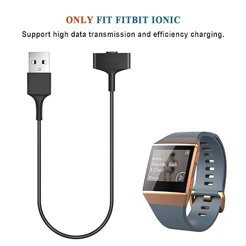 Miniatura 2 de Cable de carga compatible con cargador Fitbit Ionic, adaptador de cable de cargador USB de repuesto de 3.3 pies para reloj inteligente iónico