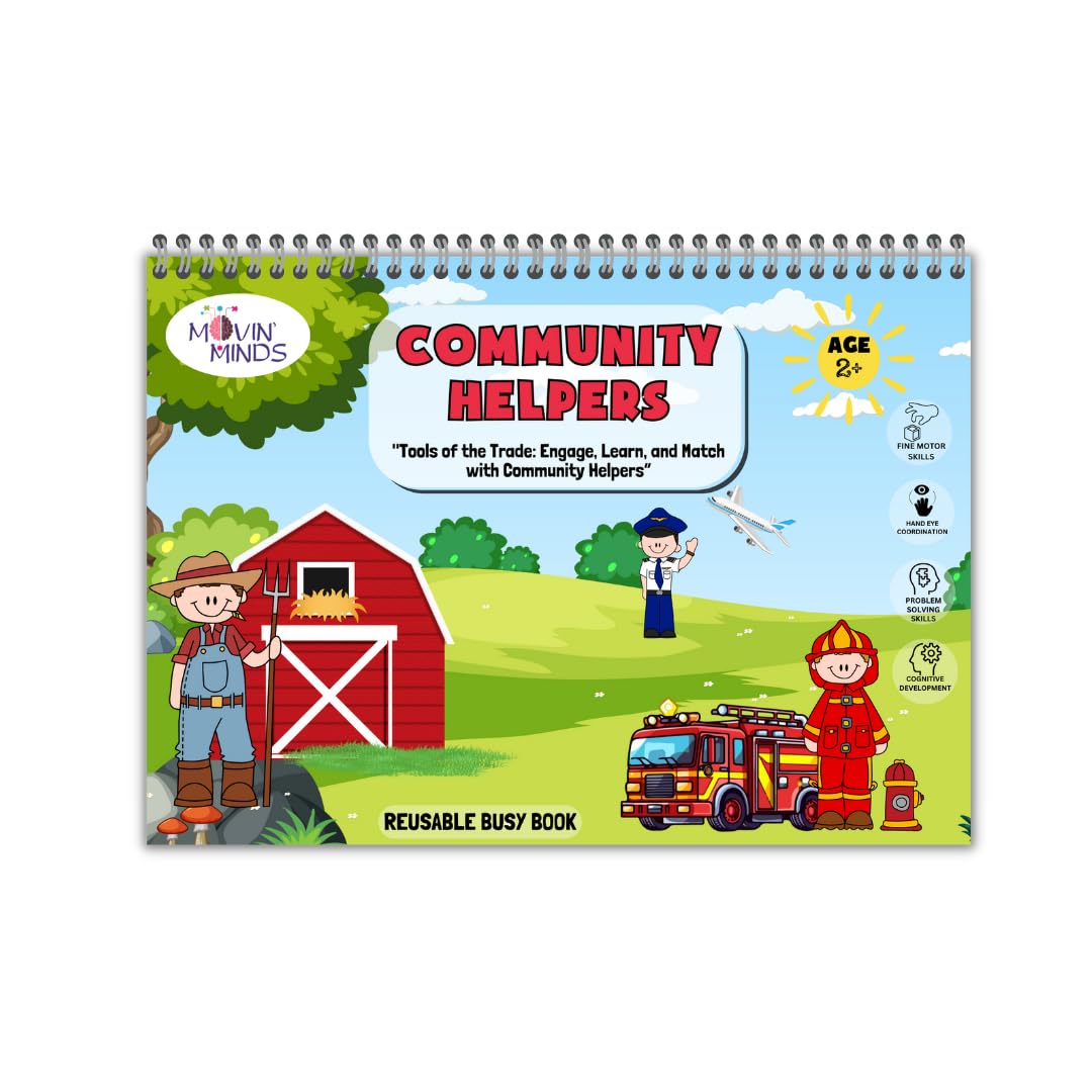 MOVIN MINDS Mini Book | Velcro Reusable Activity Book | Ultimate Brain Booster | Fun Activities and Exercise for Kids & Children (Pack of 1) (Community) (B0DHS2XR7X) Amazon Price History, Amazon Price Tracker