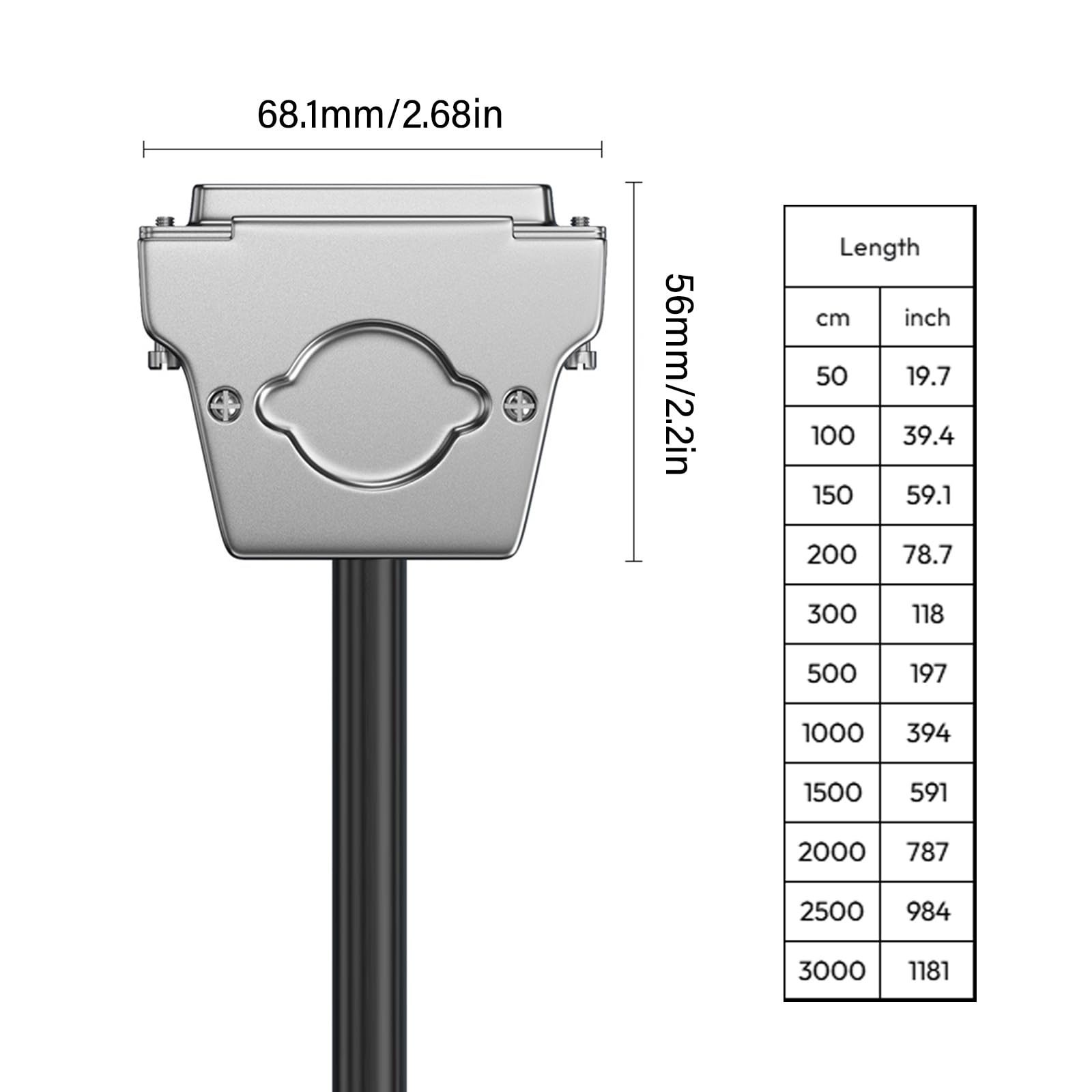 HPDB78 Câble mâle/femelle Boîtier en métal DB78 mâle/mâle/femelle Câble de données SCSI Longueur en option