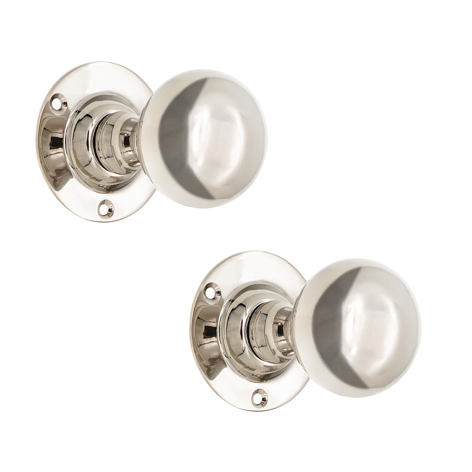 Boutons de porte en laiton massif Infinity Decor de 45 mm, l'excellence du nickel poli