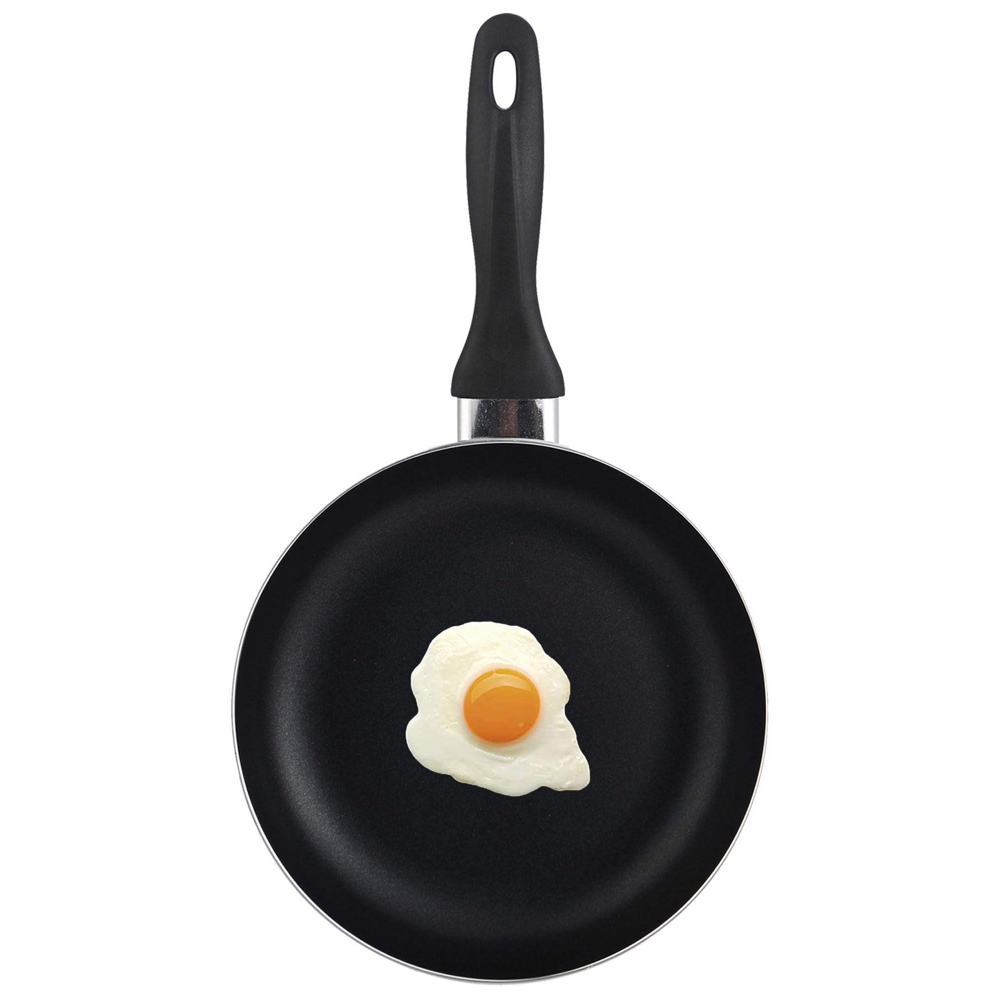 Well Home Set de Batería de cocina de 5pc en acero inoxidable + 3 Sartenes Ø16Ø20Ø24cm Negro en aluminio prensado