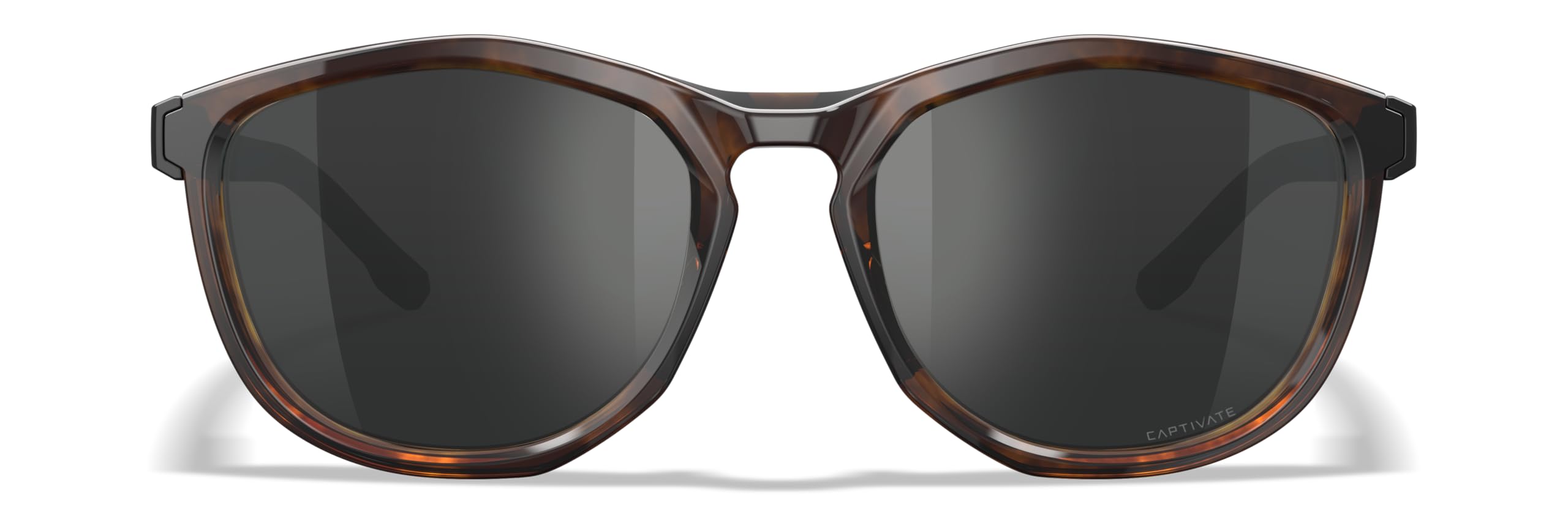 Wiley X WX Bravo - Gafas de sol de seguridad para hombre, inastillables, protección UV para exteriores, lentes polarizadas grises con montura de tortuga brillante, patillas negras brillantes, ANSI Z87