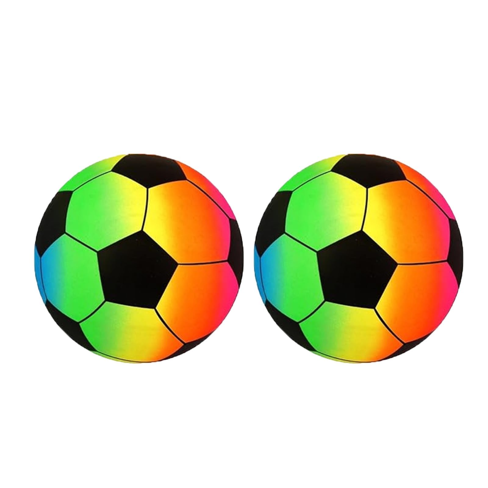YSAMAX PVC Rainbow Football, Promote Motor Skills And Coordination, Portable Easy To Store, Outdoor Fun, Wide Range Of Activities, 23CM (2PCS.)