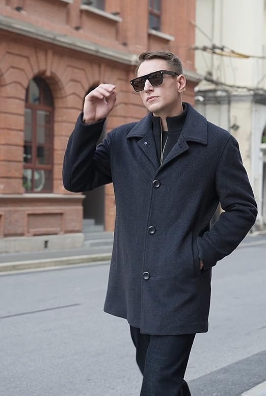 MODERM Men Justin Cashmere Wool Blend Single Breasted Walking Car