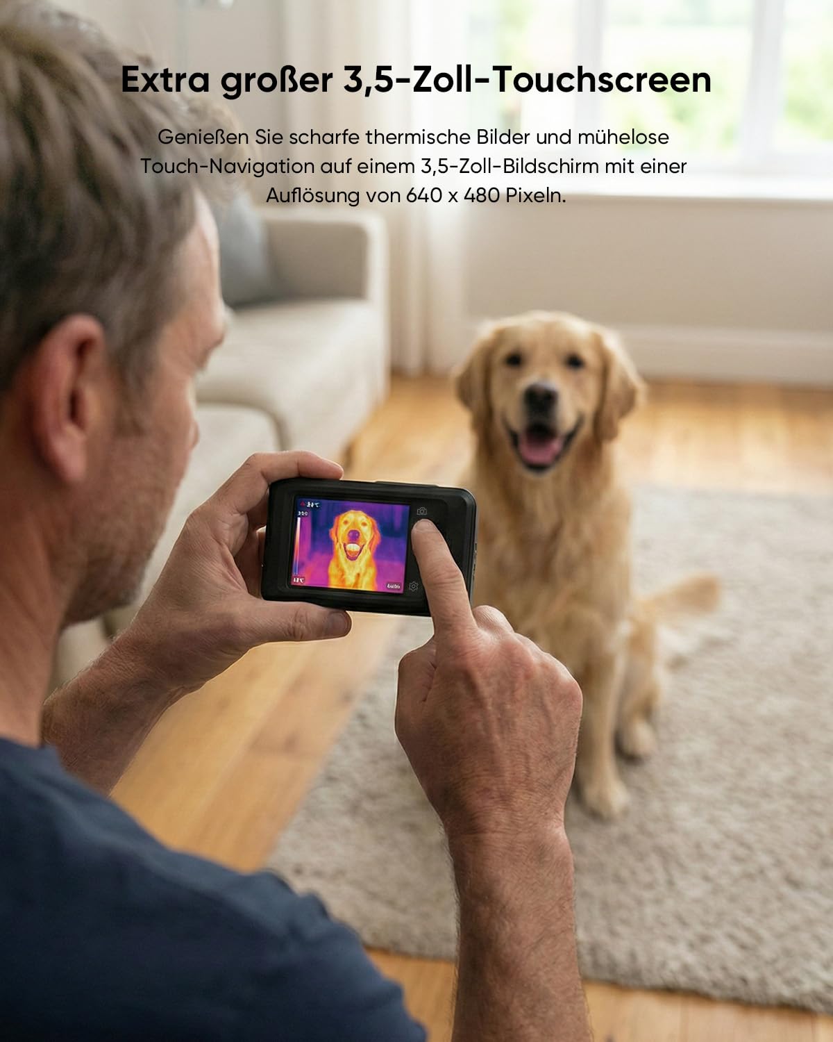 HIKMICRO Pocket2 256 x 192 IR Auflösung Wärmebildkamera mit 8MP Sichtkamera, 25 Hz, Wi-Fi, 3.5" Touchscreen Thermokamera mit Software, IP54, -4°F~752°F