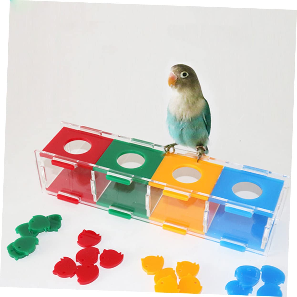 FRCOLOR Caja de 3 Juguetes para Loro, Juguete de Escritorio, de Desarrollo, para Masticar, para educar Mascotas, para cacatúas, s para Masticar